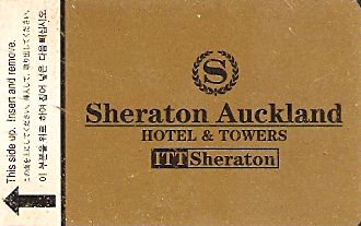 Hotel Keycard Sheraton Auckland New Zealand Front