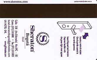 Hotel Keycard Sheraton Bogota Colombia Back