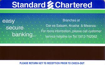 Hotel Keycard Sheraton Dar Es Salaam Tanzania Back