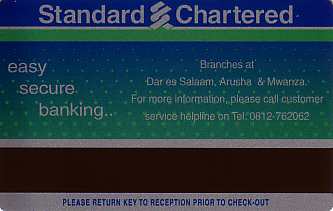 Hotel Keycard Sheraton Dar Es Salaam Tanzania Back