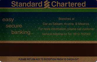 Hotel Keycard Sheraton Dar Es Salaam Tanzania Back