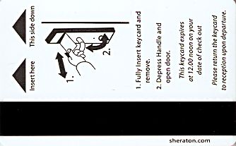 Hotel Keycard Sheraton Dhaka Bangladesh Back