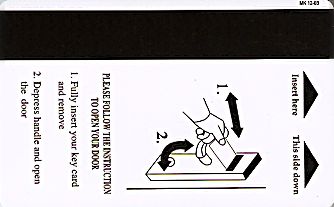 Hotel Keycard Sheraton Hanoi Vietnam Back