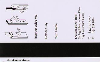 Hotel Keycard Sheraton Hanoi Vietnam Back