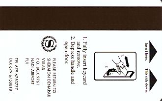 Hotel Keycard Sheraton Nadi Fiji Back