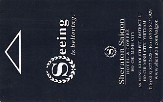 Hotel Keycard Sheraton Saigon Vietnam Front