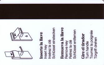 Hotel Keycard Sheraton Santiago Chile Back