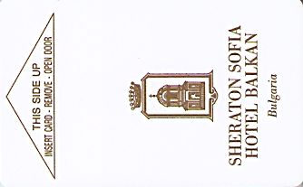 Hotel Keycard Sheraton Sofia Bulgaria Front