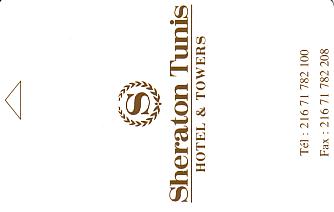 Hotel Keycard Sheraton Tunis Tunisia Front