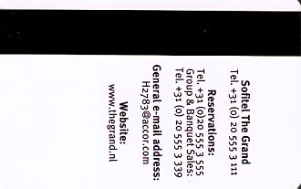 Hotel Keycard Sofitel Amsterdam Netherlands Back