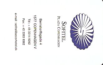 Hotel Keycard Sofitel Copenhagen Denmark Front