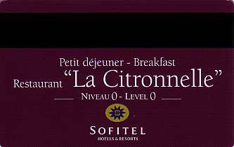 Hotel Keycard Sofitel Dakar Senegal Back