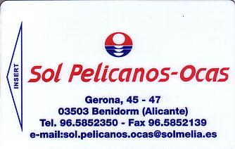 Hotel Keycard Sol Melia - Sol Inn Benidorm Spain Front