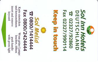 Hotel Keycard Sol Melia - Sol Inn  Germany Front