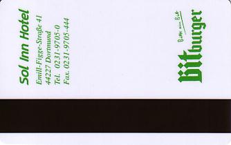 Hotel Keycard Sol Melia - Sol Inn Dortmund Germany Back