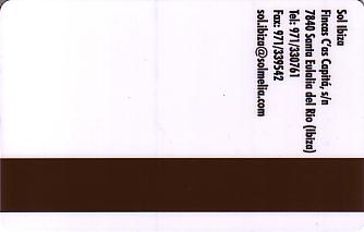 Hotel Keycard Sol Melia - Sol Inn Ibiza Spain Back