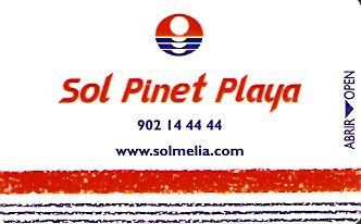 Hotel Keycard Sol Melia - Sol Inn Ibiza Spain Front