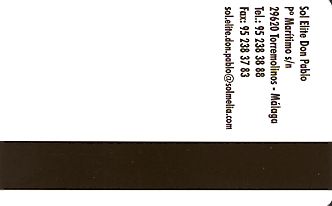 Hotel Keycard Sol Melia - Sol Inn Malaga Spain Back