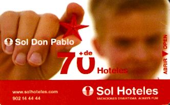 Hotel Keycard Sol Melia - Sol Inn Malaga Spain Front