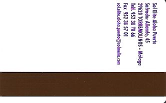 Hotel Keycard Sol Melia - Sol Inn Malaga Spain Back