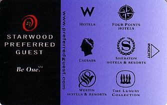 Hotel Keycard Starwood Hotels Generic Front