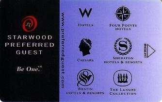 Hotel Keycard Starwood Hotels Generic Front