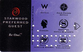 Hotel Keycard Starwood Hotels Generic Front