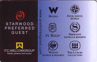 Hotel Keycard Starwood Hotels Generic Front