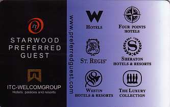 Hotel Keycard Starwood Hotels Generic Front