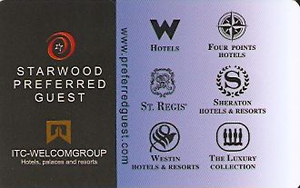 Hotel Keycard Starwood Hotels Generic Front