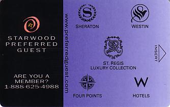 Hotel Keycard Starwood Hotels Generic Front