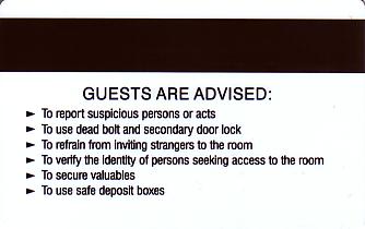 Hotel Keycard Starwood Hotels Generic Back