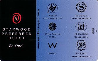 Hotel Keycard Starwood Hotels Generic Front