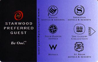 Hotel Keycard Starwood Hotels Generic Front