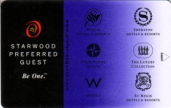 Hotel Keycard Starwood Hotels Generic Front