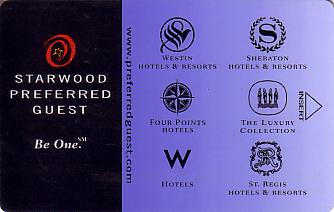 Hotel Keycard Starwood Hotels Generic Front