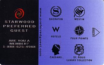 Hotel Keycard Starwood Hotels Generic Front