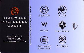 Hotel Keycard Starwood Hotels Generic Front
