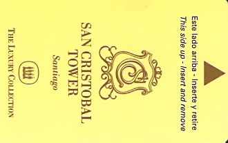Hotel Keycard Starwood Hotels Santiago Chile Front