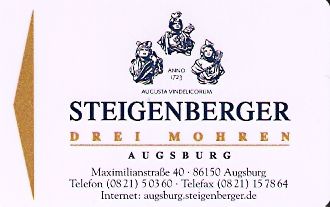 Hotel Keycard Steigenberger Augsburg Germany Front