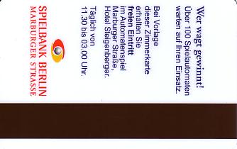 Hotel Keycard Steigenberger Berlin Germany Back
