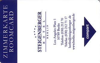 Hotel Keycard Steigenberger Berlin Germany Front