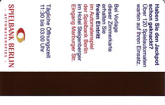Hotel Keycard Steigenberger Berlin Germany Back