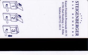 Hotel Keycard Steigenberger Bad Homburg Germany Back