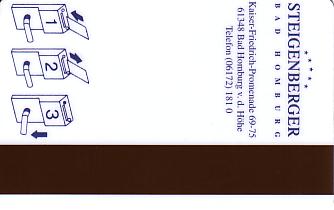 Hotel Keycard Steigenberger Bad Homburg Germany Back