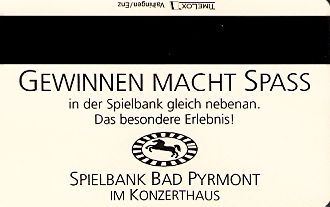Hotel Keycard Steigenberger Bad Pyrmont Germany Back