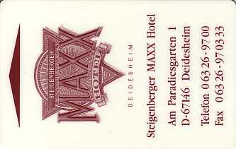 Hotel Keycard Steigenberger Deidesheim Germany Front