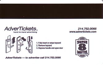 Hotel Keycard Super 8 Motel Generic Back