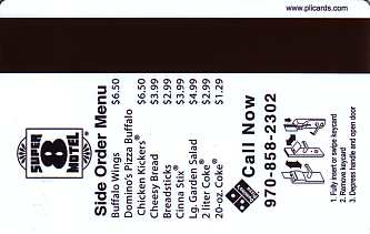 Hotel Keycard Super 8 Motel Generic Back
