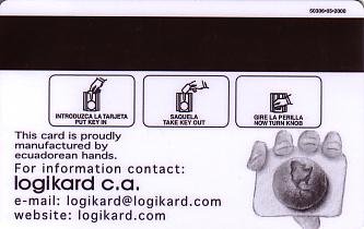 Hotel Keycard Swissotel Quito Ecuador Back